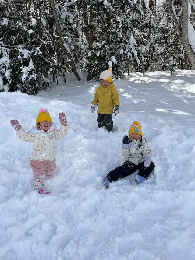 雪がたっくさん！楽しいね！